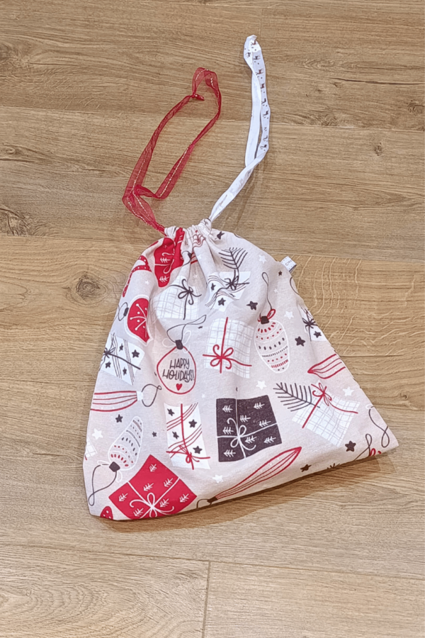 Sac à cadeau réutilisable en coton Taille M – L'emballage écoresponsable pour des fêtes sans gaspillage – Image 3