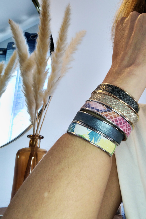 Manchettes acier et cuir