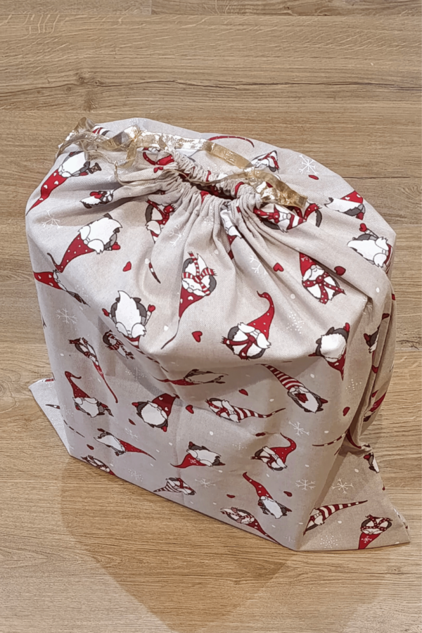 Sac à cadeau réutilisable en coton Taille L – L'emballage écoresponsable pour des fêtes sans gaspillage – Image 3