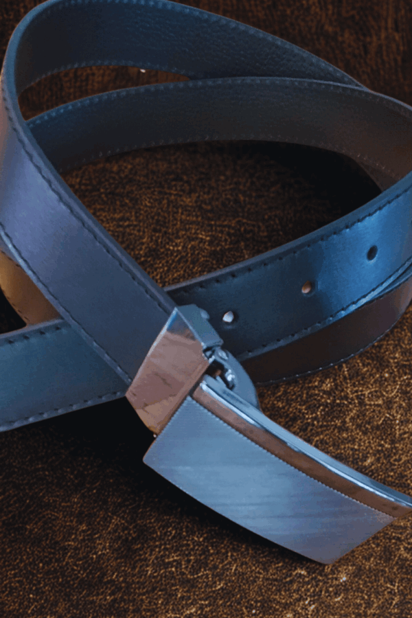 Ceinture sur-mesure en cuir pleine fleur – doublée, surpiquée, boucle canon de fusil – Image 3