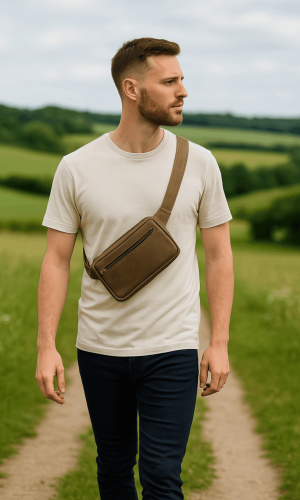 Sac bandoulière plat homme sur-mesure